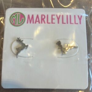 Marleylilly Silver Reindeer Earrings